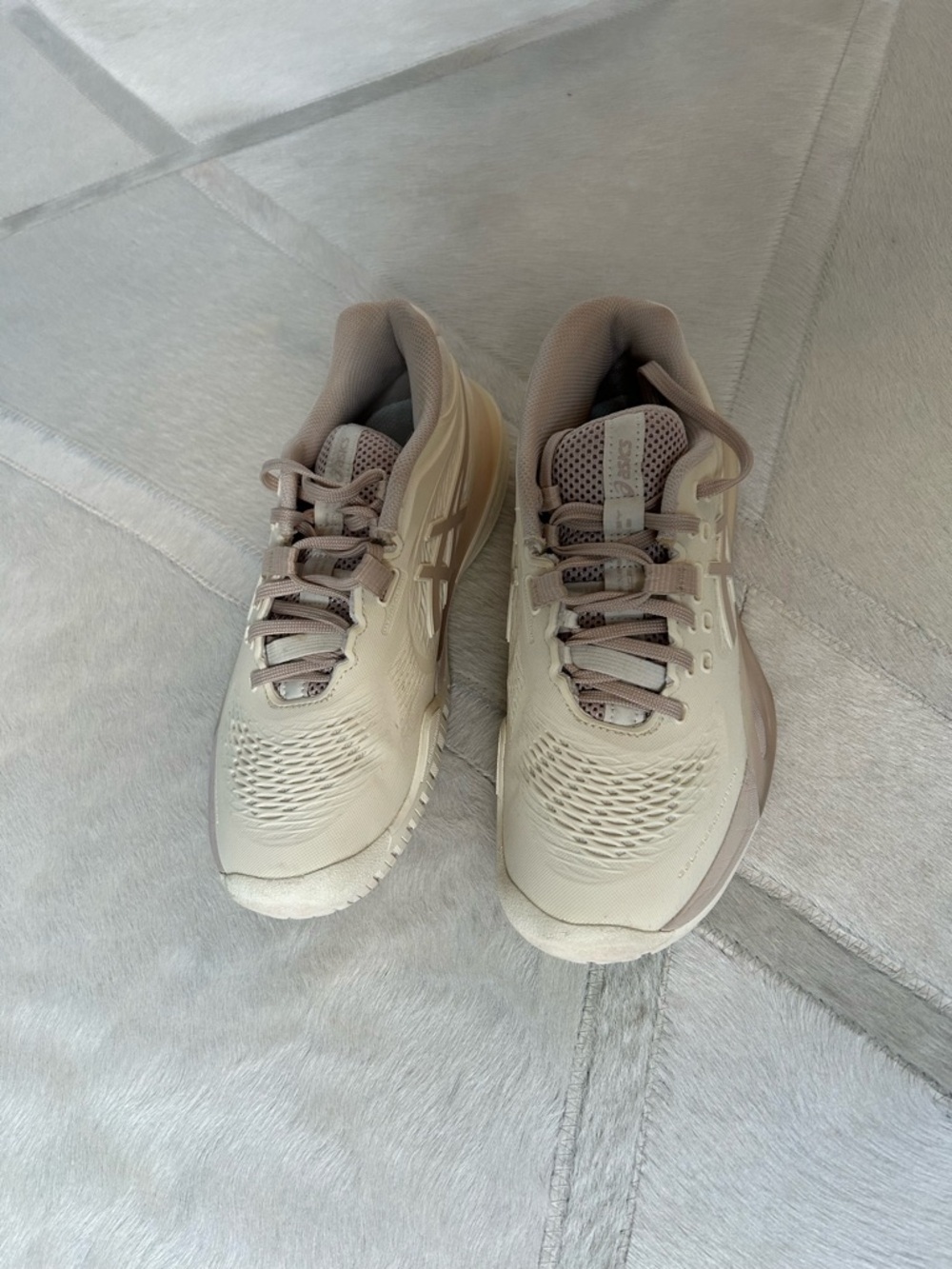 Asics Women's Gel Resolution Tennis Shoes Light Beige Size 5.5